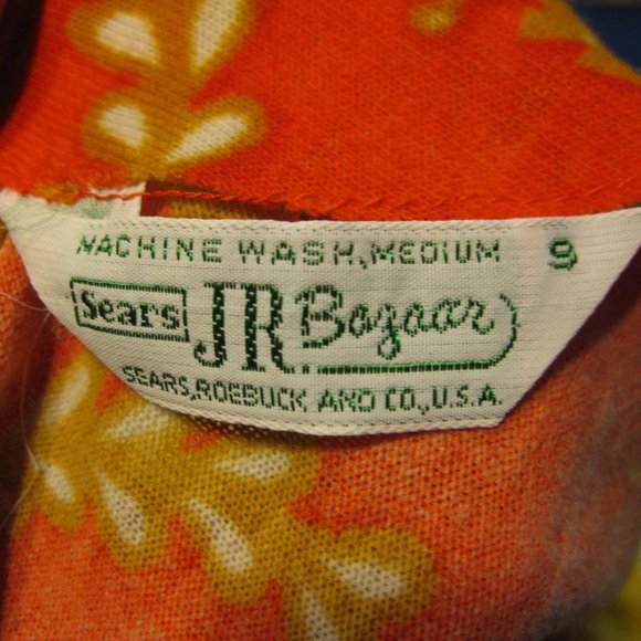 Vintage 60's Sears JR Bazaar Patterned Flower Child Dress - Picture 8 of 8